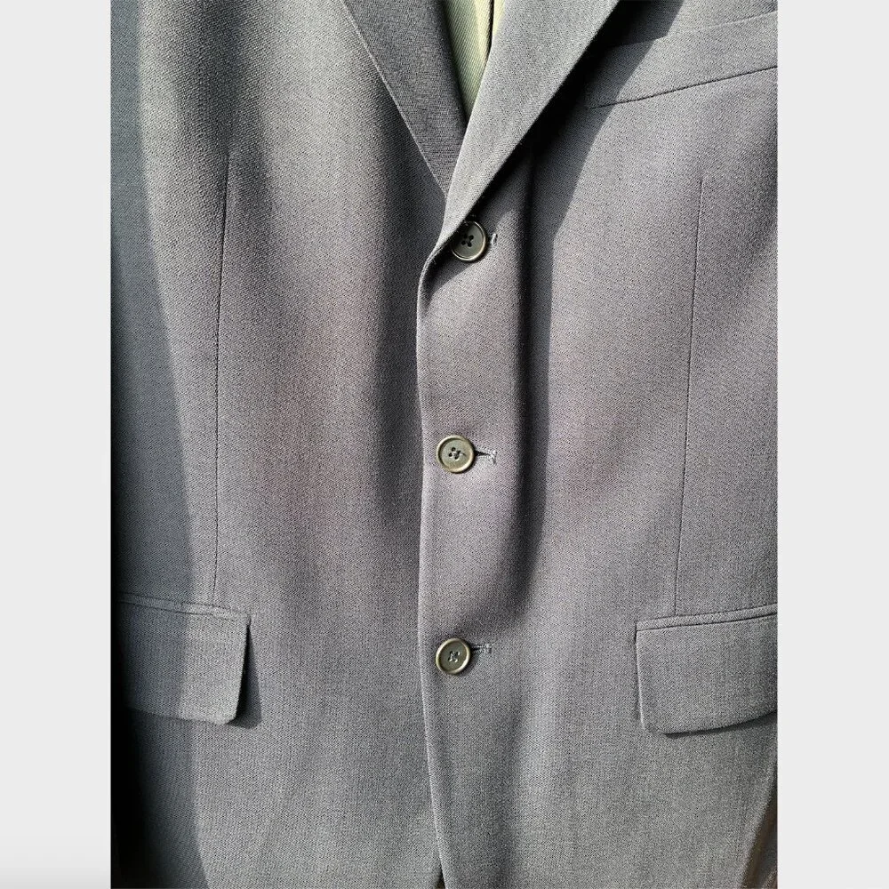 Oscar de la Renta Vintage Navy Wool Athletic Fit Blazer - Size 42R